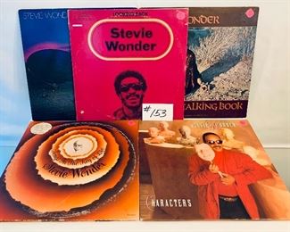 Lot 153 -$7 EACH Stevie Wonder Albums, 1970's/80's,  Characters, Very Good/ Talking Book(SOLD)Good/ In Square Circle, Good/ Looking back, Fair/ Songs in Key of Life, Acceptable(SOLD)
