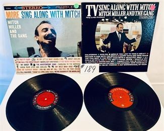 Lot #189 -$7,  Mitch Miller and the Gang 1958 , Very Good/ Mitch Miller and the Gang TV Sing 1961, Very Good
