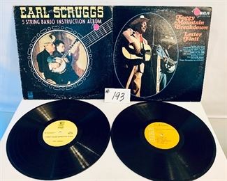 Lot #193 -$12,   Lester Flatt Foggy Mountain Breakdown 1972,  Acceptable/ Earl Scruggs 5 string banjo instruction 1967, Good
