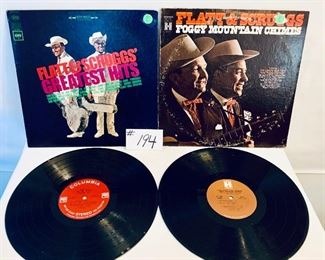 Lot #194 -$15,   Flatt & Scruggs Greatest Hits 1966,  Very Good/ Mountain Chimes 1970, Good
