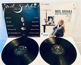 Lot #208 -$12,  Neil Sedaka Sings his Greatest Hits (2 Albums) 