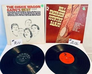 #211 -$5,      #212 -$6,   The Chuck Wagon Gang 1964,  Good/ Bill Emerson Country Banjo, Very Good
