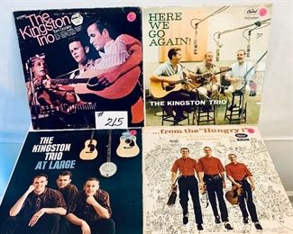 Lot #215 -$12,   The Kingston Trio 1958, 58, 71, Condition: Good to Fair  
