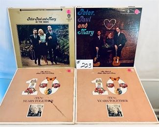 Lot 223 -$20,  Peter, Paul & Mary 1960's & 70's, Condition: Good(3) Acceptable(1)