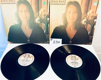 #234 -$6 Each,   Joan Baez Diamonds & Rust 1975, Condition: Good and Acceptable
