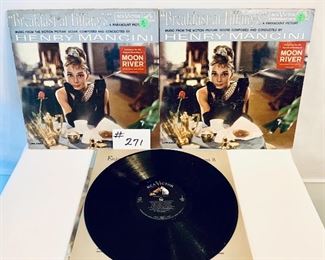 Lot 271 -$7 Each,  Henry Mancini Breakfast at Tiffany's 1961, Condition: Very Good (1), Acceptable (2) (1 SOLD)