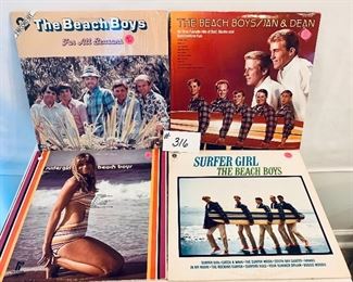 #316 A-  $25,  Beach Boys Albums 1963 - 1984, Condition: Very Good to Acceptable