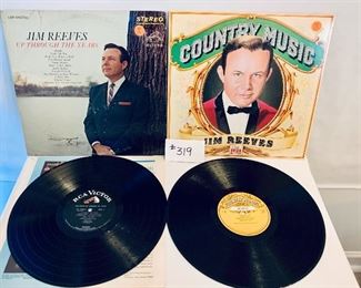 LOT 319- (2) JIM REEVES ALBUMS $8 
Acceptable - good condition. 1965, 1981