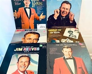 LOT 322- (6) Jim Reeves  $20
Good-fair condition. 1960-1974 