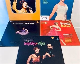 LOT 329- (5) BRENDA LEE $22
Very good-good.  1963-1973