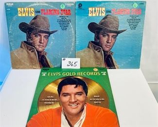 #365- A,B,C.    
A- FLAMING STAR - fair $8 1969
B- FLAMING STAR - acceptable $4 1969
C- ELVIS GOLD RECORDS -good $15 1968