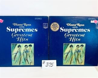 Lot 375- DIANA ROSS & THE SUPREMES
$15 each.  GREATEST HITS 2-ALBUMS 
good-acceptable 1967 (ONE SOLD) 
