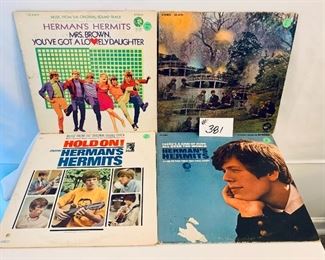 Lot 381- (4) Herman’s Hermits $30
fair-acceptable  1966-1968