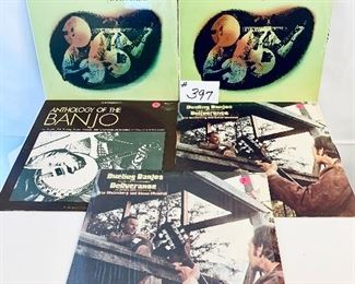 Lot 397- (5)  $16
FEUDING BANJOS (2). ANTHOLOGY OF THE BANJO. DUELING BANJOS. 
 very good- acceptable. 1973