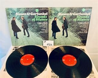 Lot # 422- SIMON AND GARFUNKEL 
$10 EACH. SOUNDS OF SILENCE 
  very good-good 1968
