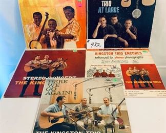 Lot # 482- (5) THE KINGSTON TRIO. $16
Good- fair.  1959-1963