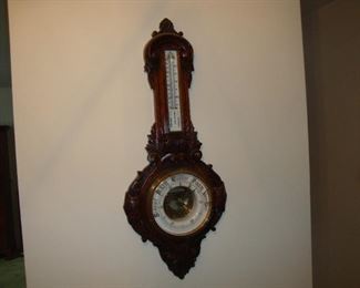 19th Century Carved Oak Barometer. A Beauty!