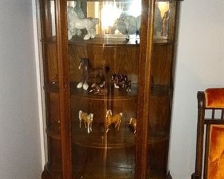 100 Year Old Claw Foot Curved Glass Curio Cabinet