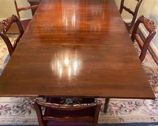 Drop Leaf Dining Table with six Chairs