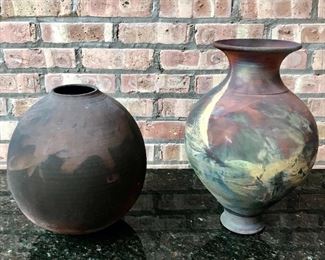 Raku round vase
Raku baluster vase