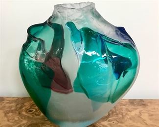 Studio glass vase
Signed