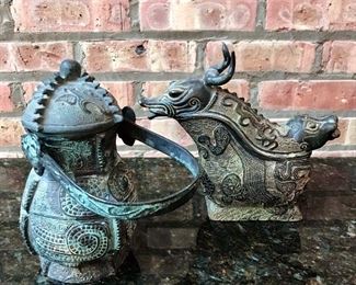 Ming Dynasty 
Bronze wine holder
Bronze water dropper
