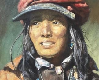 Portrait of woman
Oil painting on canvas
Signed 