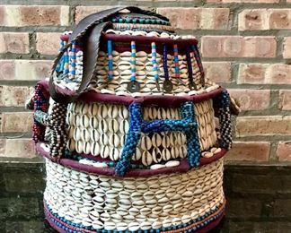 Yoruba
Basket/container
Cowrie, beads, fiber & leather