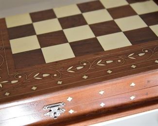 wooden game board with inlay