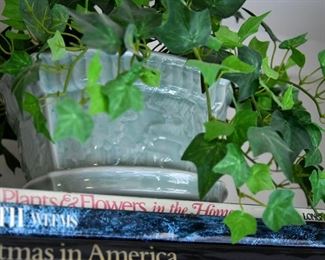 planter and books
