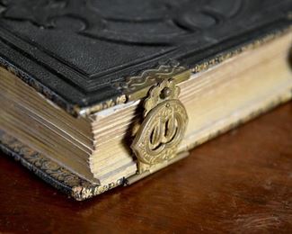 antique leather photo album (detail)