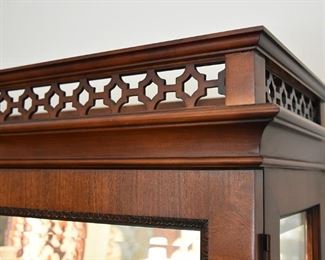 Chippendale gallery top china display cabinet (detail)