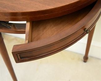 mahogany demilune table (drawers detail)