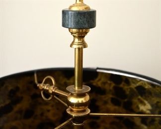 lamp, brass and green marble (finial detail)