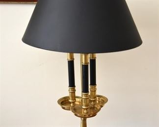 lamp, brass and green marble 