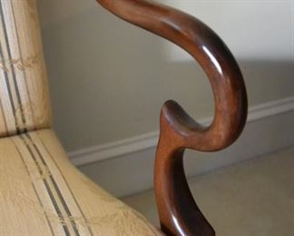 Chippendale style chair (arm detail)