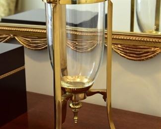 brass and glass vase