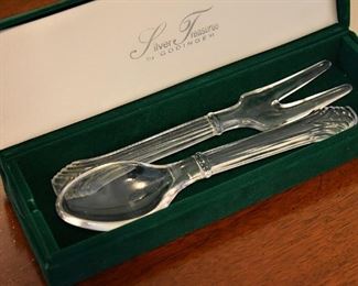 Godinger crystal serving fork and spoon