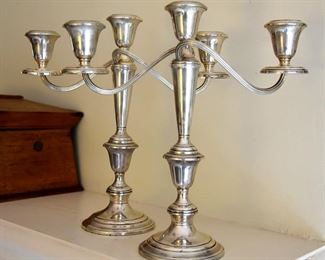 silver candlesticks Sterling weighted