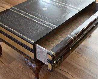 Maitland Smith "Book" coffee table (open drawer)