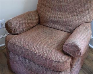 upholstered rocking swivel chair