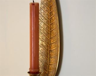 brass leaf candle holder