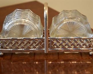 coasters in silver basket