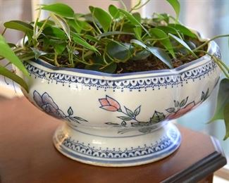 blue and white bowl