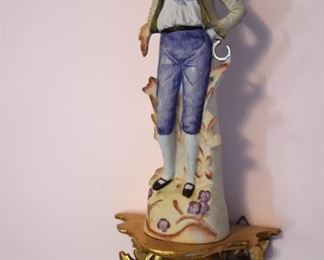 figurines on gilded wall shelf (connected) (2/pair)