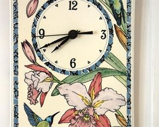 ceramic hummingbird clock