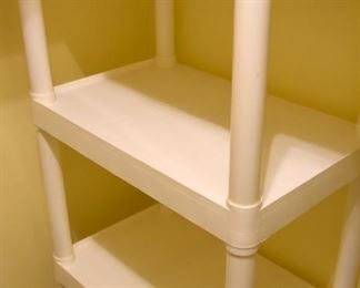 Plastic storage shelves