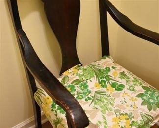 wooden chair on casters