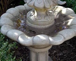 birdbath with birds!