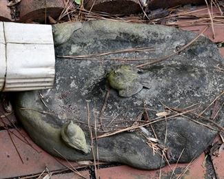 decorative gutter splash block with birds